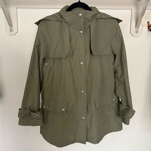 Calvin Klein Olive Green Hooded Utility Jacket Women’s Size Small
